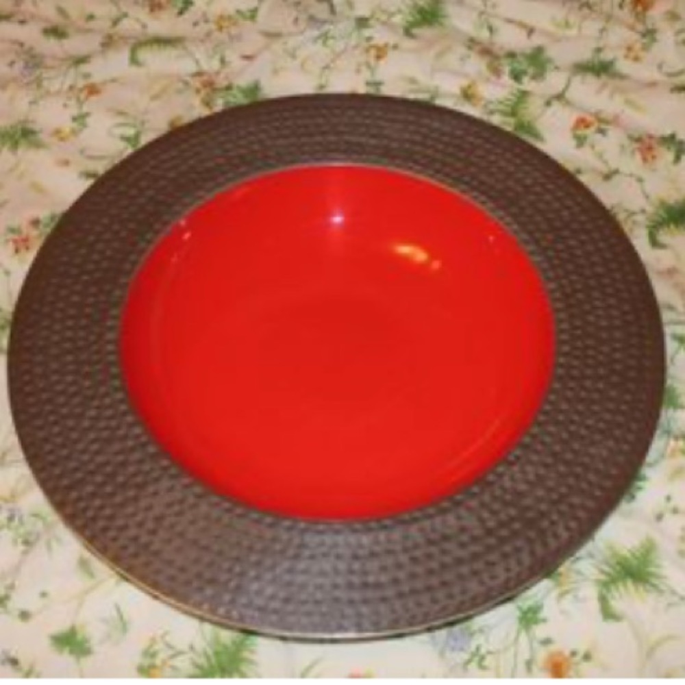 Large metal orange bowl